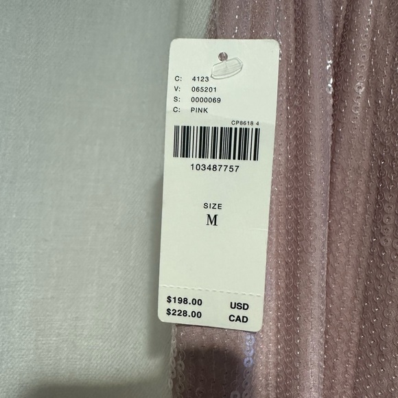 NWT Anthropologie Maeve Blush Sequin Joggers with White Stripe M - Picture 7 of 13